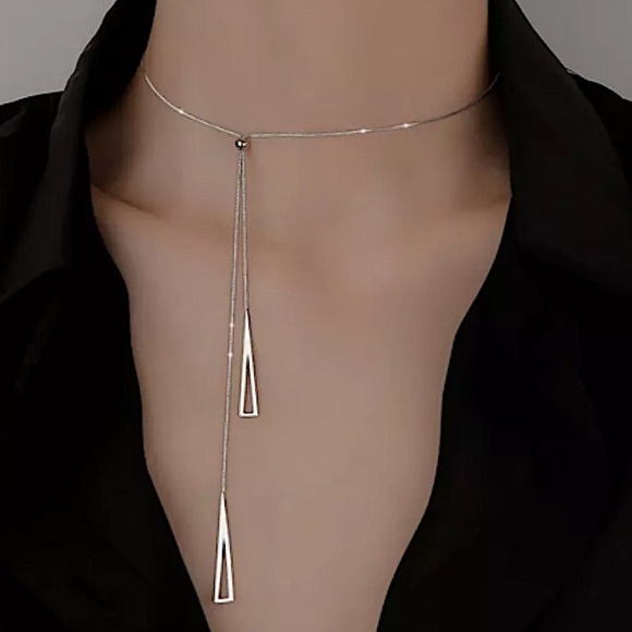 Sterling Silver Geometric Choker - Picture 1 of 7